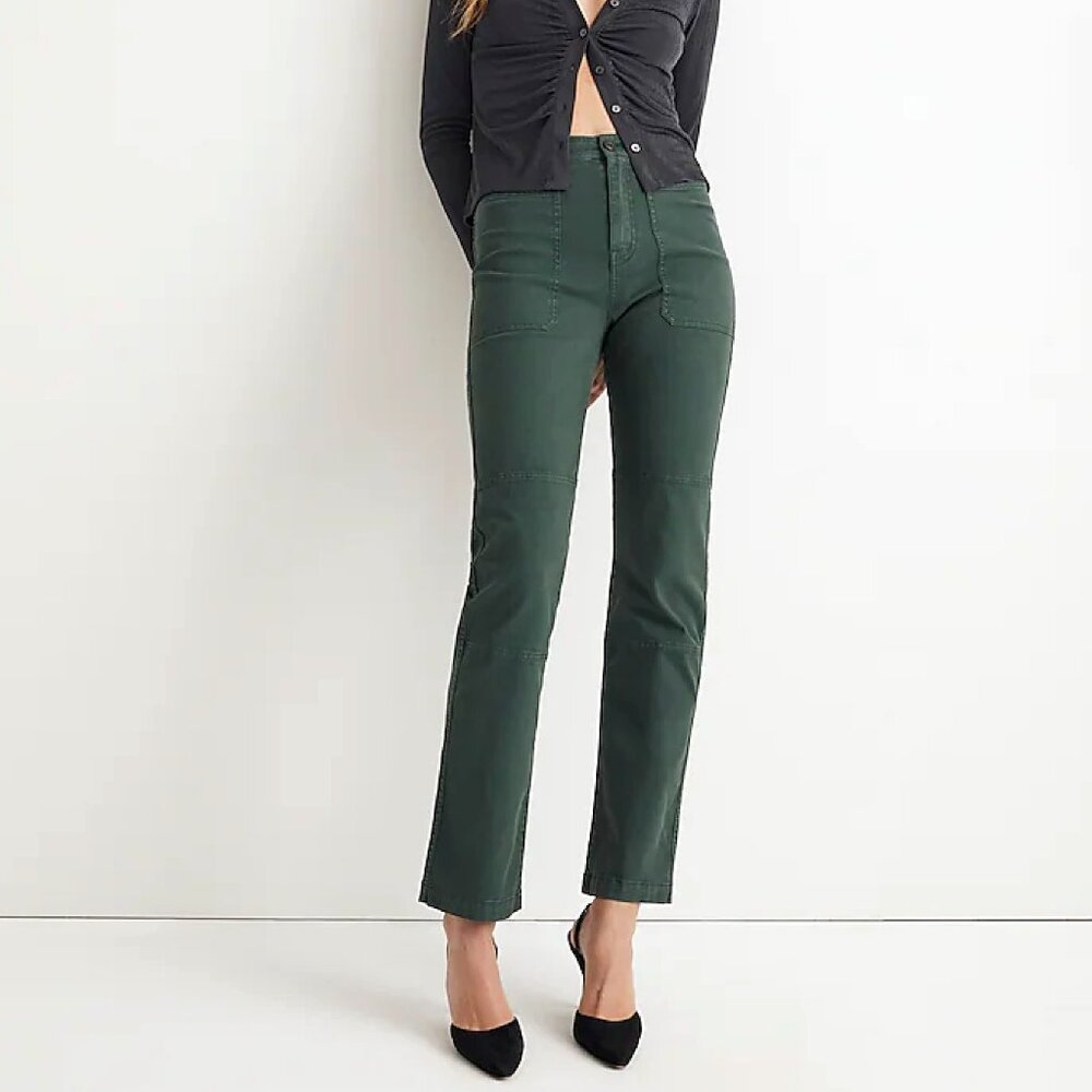 Madewell Spruce 90's Straight Utility Pants Green Size 30 NWT